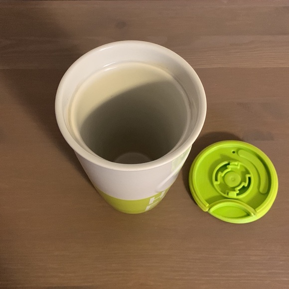 Starbucks “Dot Collection” Half Full Green and White Ceramic To Go Mug - Picture 7 of 8